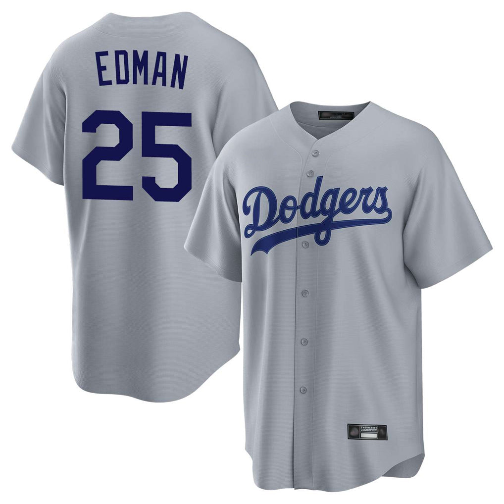kiarac LA.Dodgers #25 Tommy Edman Player Gray Game Stitched Jerseys