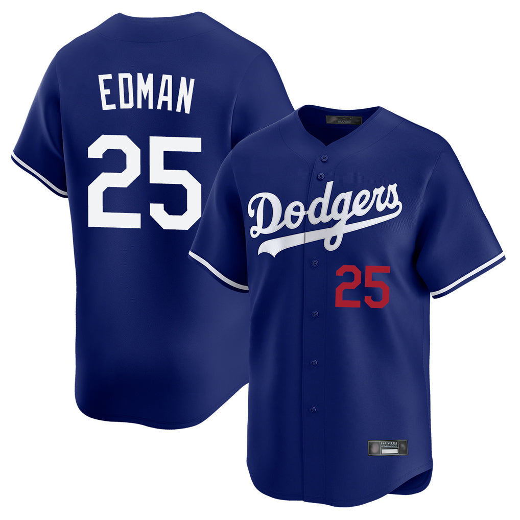 kiarac LA.Dodgers #25 Tommy Edman Player Royal Limited Home Stitched Jerseys