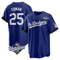 kiarac LA.Dodgers #25 Tommy Edman Player Royal World Series City Connect Home Game Stitched Jerseys