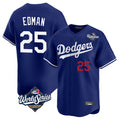 kiarac LA.Dodgers #25 Tommy Edman Player Royal World Series Limited Home Stitched Jerseys