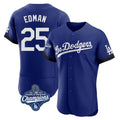 kiarac LA.Dodgers #25 Tommy Edman Player Royal World Series Meet City Connect Elite Home Stitched Jerseys