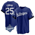 kiarac LA.Dodgers #25 Tommy Edman Player Royal World Series Meet City Connect Home Game Stitched Jerseys