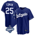 kiarac LA.Dodgers #25 Tommy Edman Player Royal World Series Meet Game Stitched Jerseys