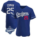 kiarac LA.Dodgers #25 Tommy Edman Player Royal World Series Meet Limited Elite Home Stitched Jerseys