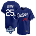 kiarac LA.Dodgers #25 Tommy Edman Player Royal World Series Meet Limited Home Stitched Jerseys