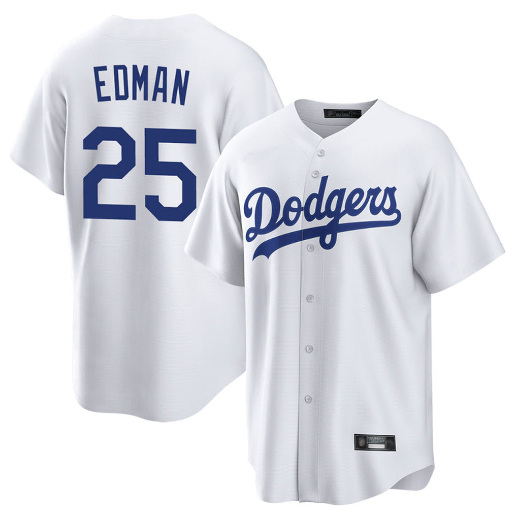 kiarac LA.Dodgers #25 Tommy Edman Player White Game Home Stitched Jerseys
