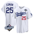 kiarac LA.Dodgers #25 Tommy Edman Player White World Series Home Game Stitched Jerseys