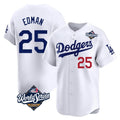 kiarac LA.Dodgers #25 Tommy Edman Player White World Series Limited Home Stitched Jerseys
