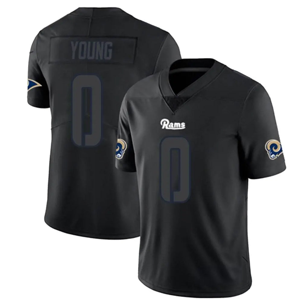 Kiarac LA.Rams #0 Byron Young Player Black Impact Limited Home Game Stitched Jerseys