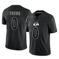 Kiarac LA.Rams #0 Byron Young Player Black Limited Reflective Home Game Stitched Jerseys