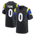 Kiarac LA.Rams #0 Byron Young Player Black Midnight Rivalries Collection Home Game Stitched Jerseys