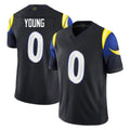 Kiarac LA.Rams #0 Byron Young Player Black Midnight Rivalries Collection Limited Home Game Stitched Jerseys