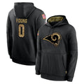 Kiarac LA.Rams #0 Byron Young Player Black Salute to Service Hoodies Limited Game Stitched Jerseys
