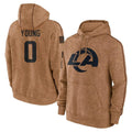 Kiarac LA.Rams #0 Byron Young Player Brown Salute to Service Hoodies Limited Game Stitched Jerseys
