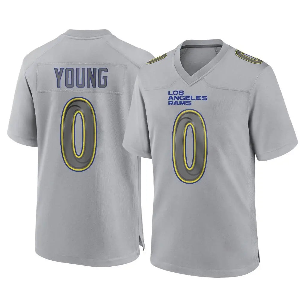 Kiarac LA.Rams #0 Byron Young Player Gray Atmosphere Fashion Home Game Stitched Jerseys