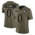 Kiarac LA.Rams #0 Byron Young Player Olive 2025 Salute To Service Limited Game Stitched Jerseys