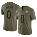Kiarac LA.Rams #0 Byron Young Player Olive Salute To Service Limited Stitched Jerseys