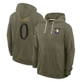 Kiarac LA.Rams #0 Byron Young Player Olive Salute to Service Pullover Hoodies Limited Stitched Jerseys