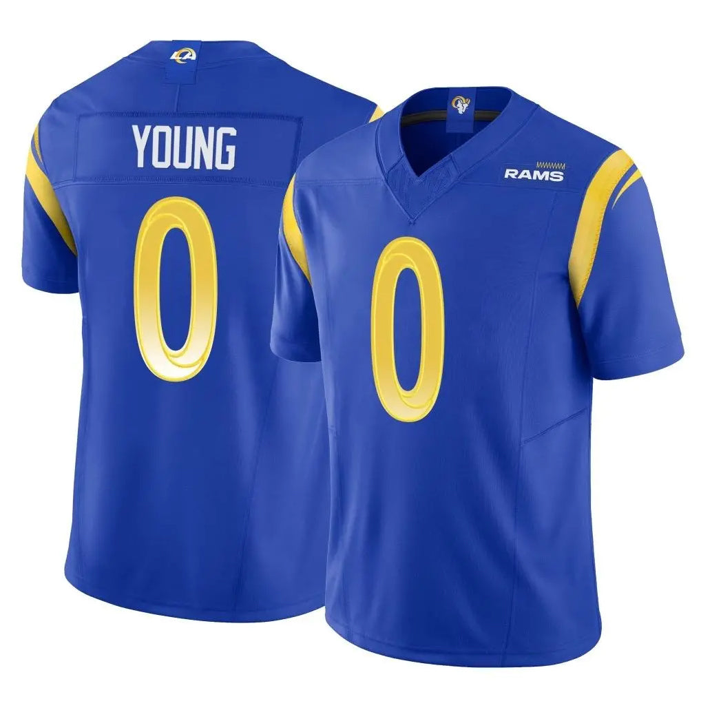 Kiarac LA.Rams #0 Byron Young Player Royal Limited Vapor F.U.S.E. Home Game Stitched Jerseys