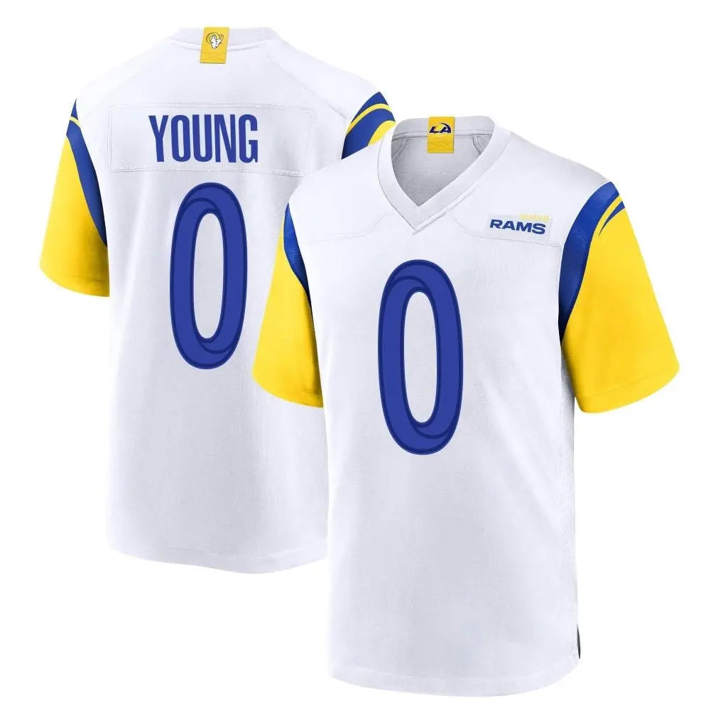 Kiarac LA.Rams #0 Byron Young Player White Home Game Stitched Jerseys