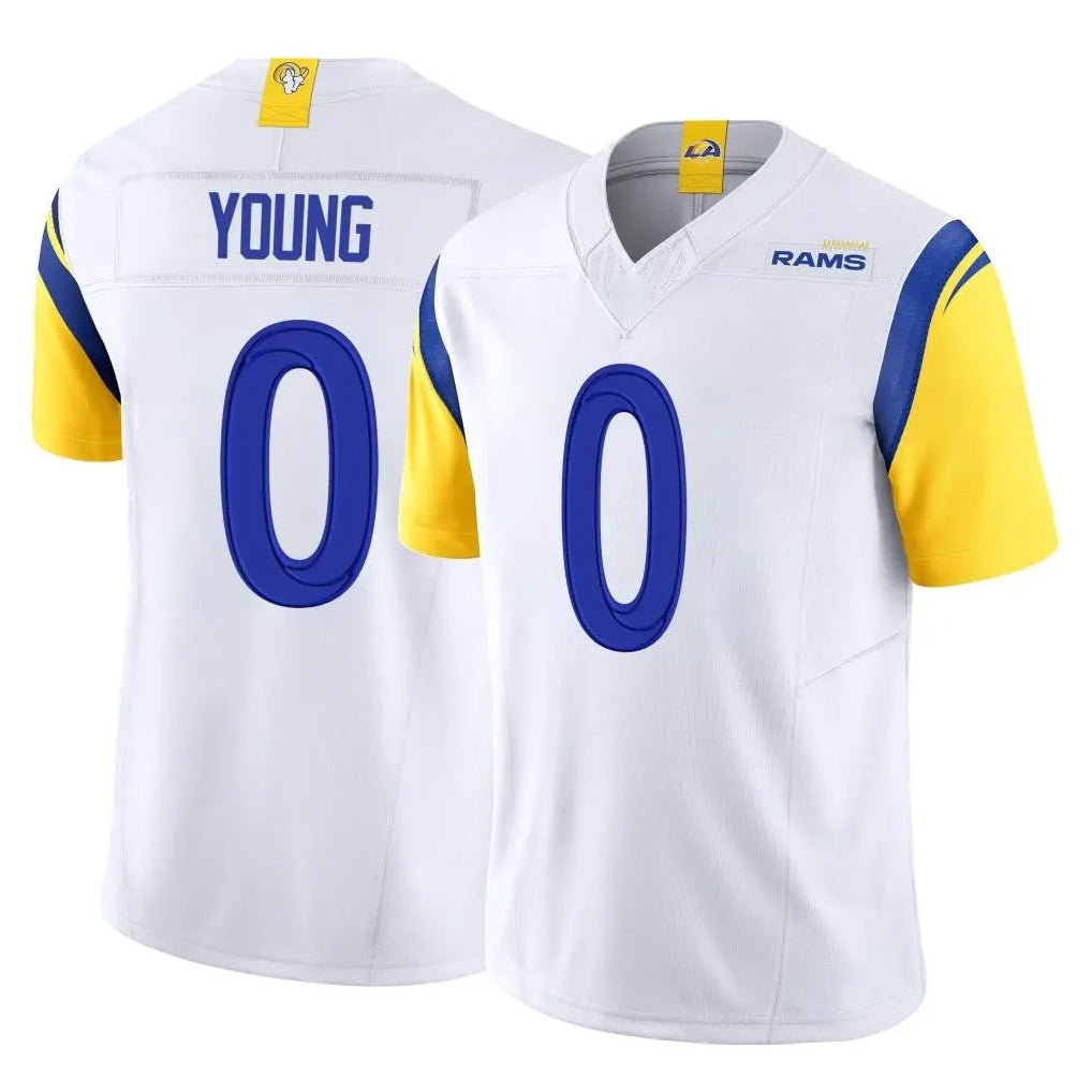 Kiarac LA.Rams #0 Byron Young Player White Limited Vapor F.U.S.E. Home Game Stitched Jerseys