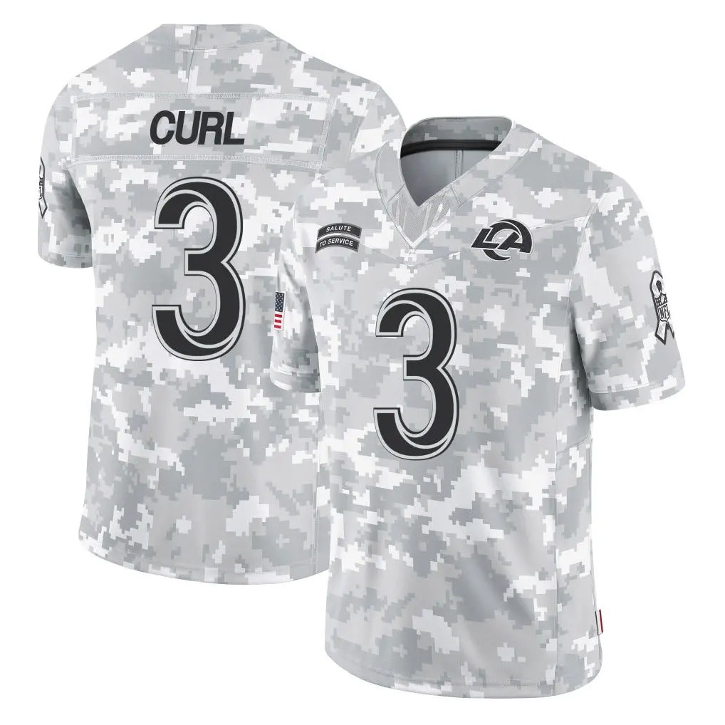 Kiarac LA.Rams #3 Kam Curl Player Arctic Camo Salute To Service Limited Game Stitched Jerseys