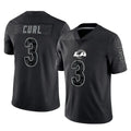 Kiarac LA.Rams #3 Kam Curl Player Black Limited Reflective Home Game Stitched Jerseys