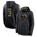 Kiarac LA.Rams #3 Kam Curl Player Black Salute to Service Hoodies Limited Game Stitched Jerseys