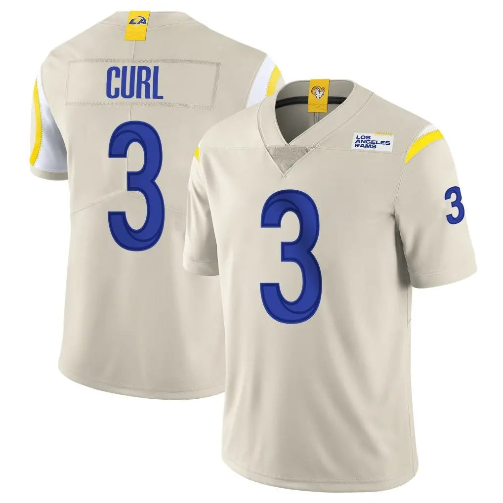 Kiarac LA.Rams #3 Kam Curl Player Bone Limited Vapor Home Game Stitched Jerseys