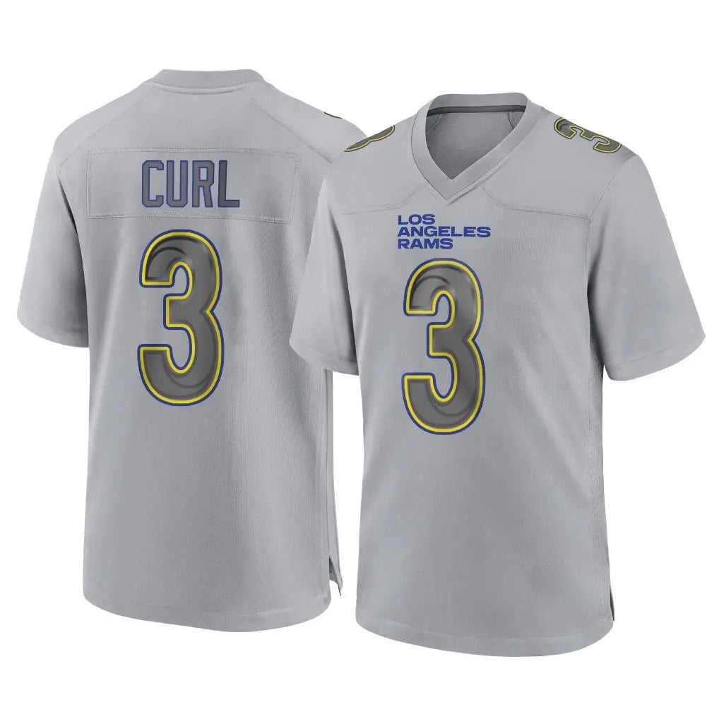 Kiarac LA.Rams #3 Kam Curl Player Gray Atmosphere Fashion Home Game Stitched Jerseys