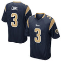 Kiarac LA.Rams #3 Kam Curl Player Navy Home Game Stitched Jerseys
