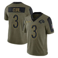 Kiarac LA.Rams #3 Kam Curl Player Olive Salute To Service Limited Game Stitched Jerseys