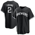 kiarac M.Brewers #2 Brice Turang Player Black Game Home Stitched Jerseys