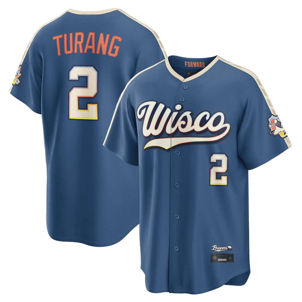 kiarac M.Brewers #2 Brice Turang Player Blue 2026 City Connect Home Game Stitched Jerseys