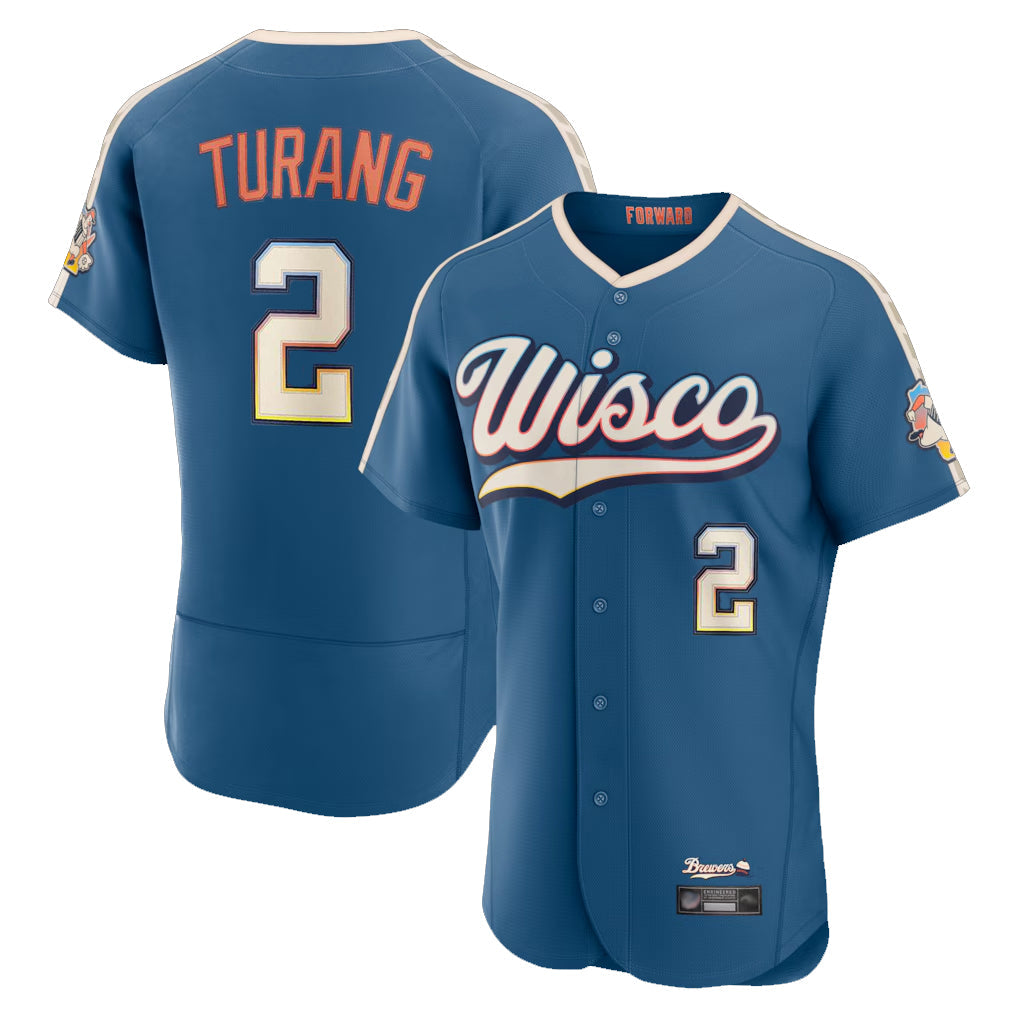 kiarac M.Brewers #2 Brice Turang Player Blue 2026 City Connect Home Limited Elite Stitched Jerseys