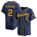 kiarac M.Brewers #2 Brice Turang Player Navy Home Limited Stitched Jerseys