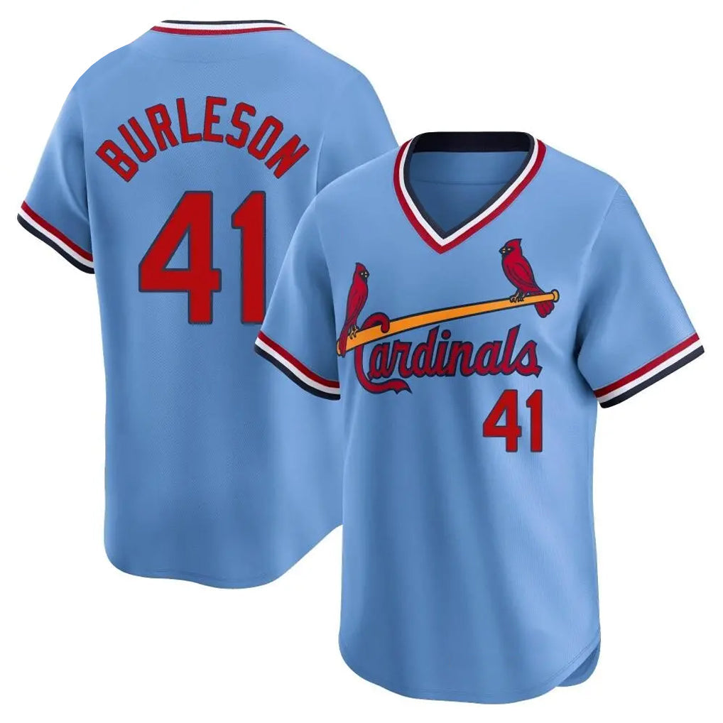 kiarac St. Louis Cardinals #41 Alec Burlesona Player Light Blue City Connect Home T-shirt Stitched Jerseys