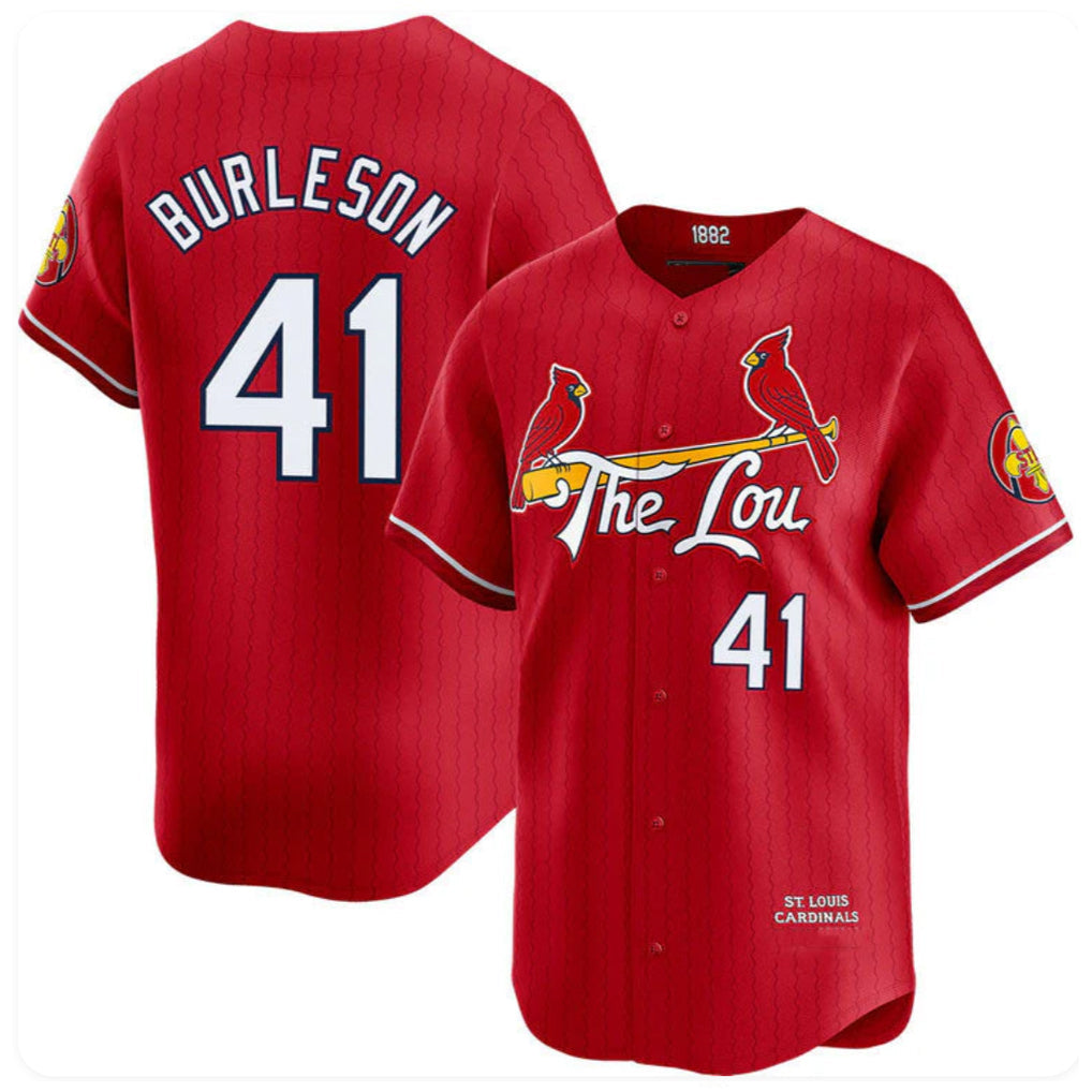 kiarac St. Louis Cardinals #41 Alec Burlesona Player Red City Connect Limited Stitched Jerseys