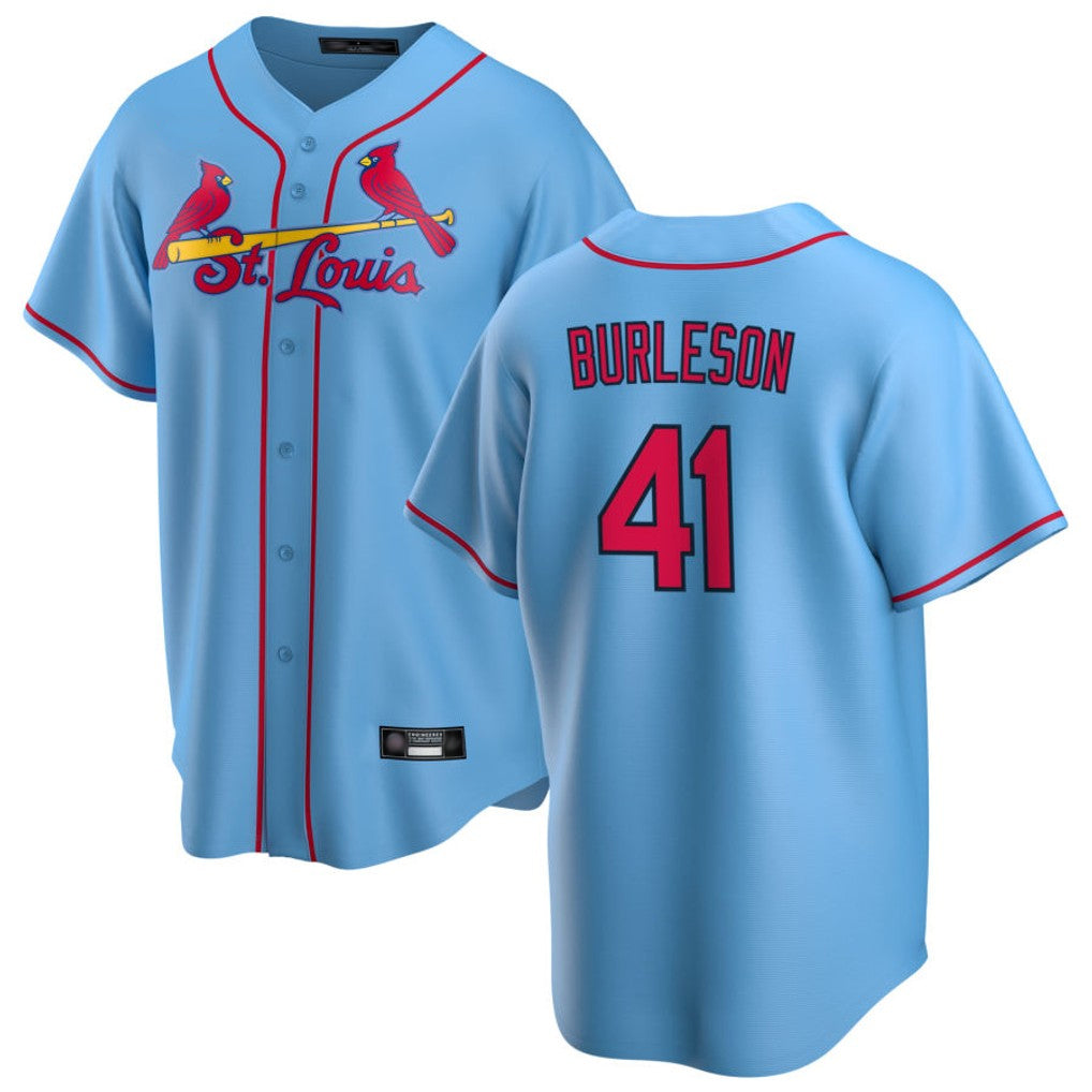 kiarac St. Louis Cardinals #41 Alec Burlesona Player Light Blue Home Game Stitched Jerseys
