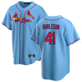 kiarac St. Louis Cardinals #41 Alec Burlesona Player Light Blue Home Game Stitched Jerseys