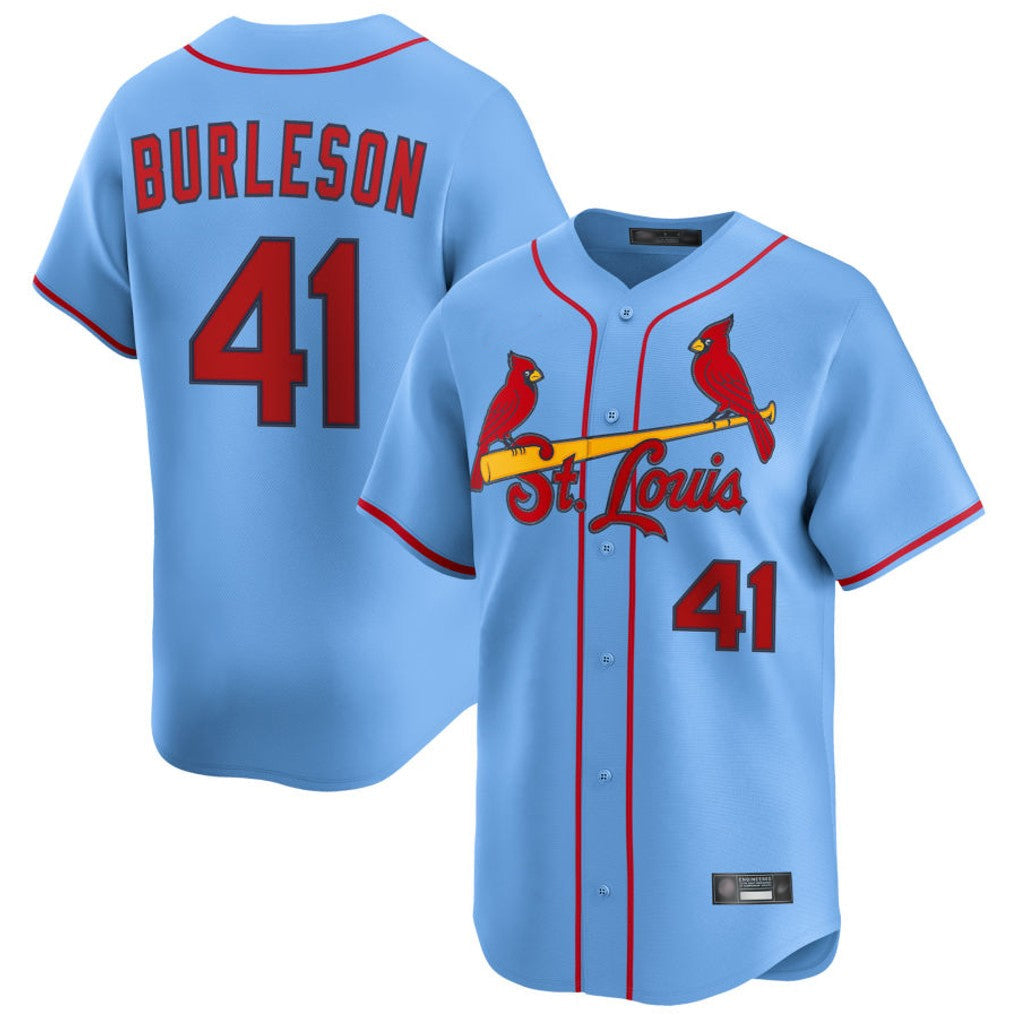 kiarac St. Louis Cardinals #41 Alec Burlesona Player Light Blue Home Limited Stitched Jerseys