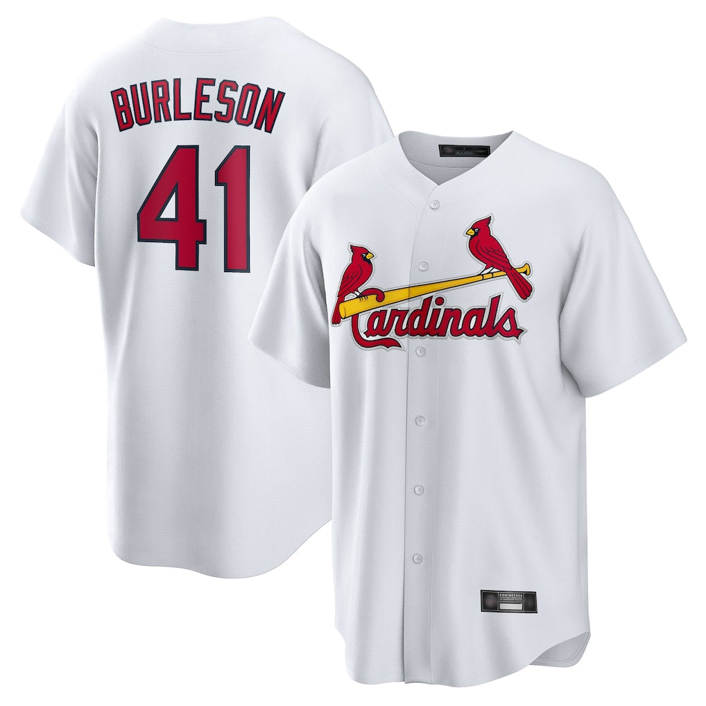 kiarac St. Louis Cardinals #41 Alec Burlesona Player White Home Game Stitched Jerseys