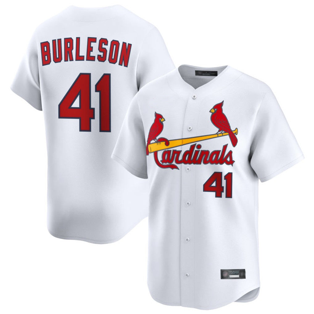 kiarac St. Louis Cardinals #41 Alec Burlesona Player White Home Limited Stitched Jerseys